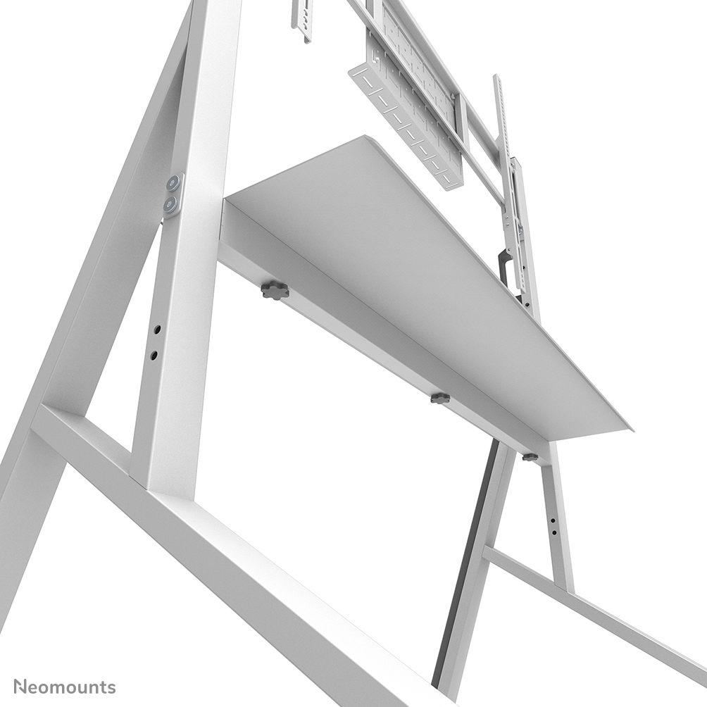 Neomounts FL50-525WH1 Support au sol mobile pour écran 55-86" - étagère multimédia incluse - installation rapide - TÜV